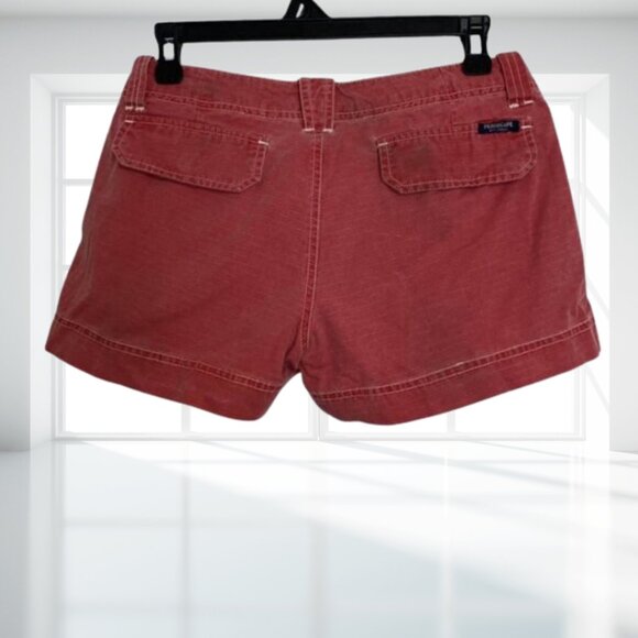 Periscope Red Fade Cotton Utility Shorts White Stitching Size 3 Y2K Aesthetic - Picture 7 of 10